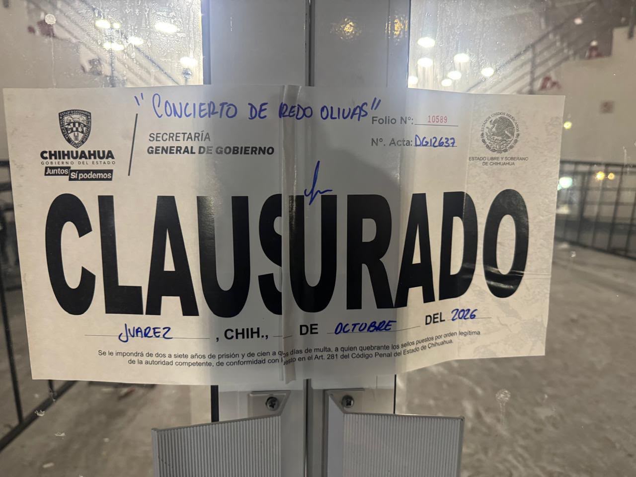 Neri Santos dejará de rentarse para conciertos tras clausura por presentación de Alfredo Olivas: Municipio