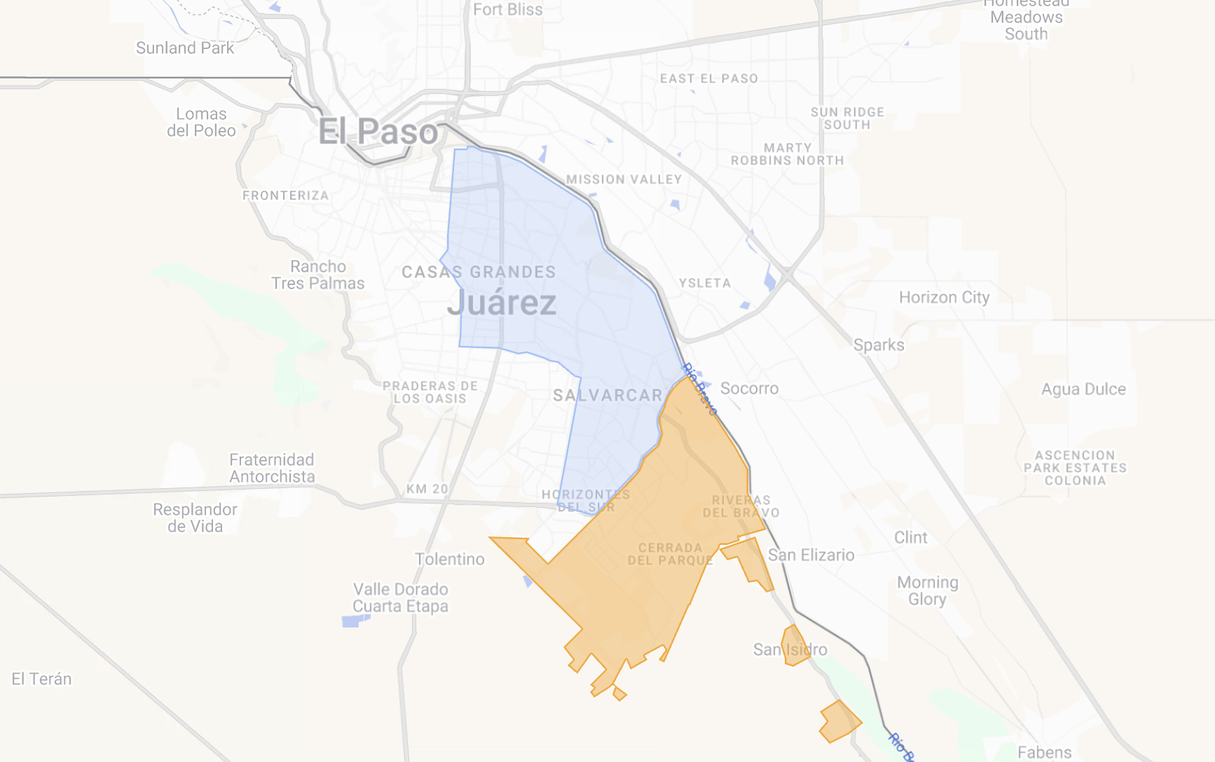 Zonas 3 y 4, afectadas por las operaciones parciales de Aseo Municipal. Mapa: elaboración propia con información oficial.