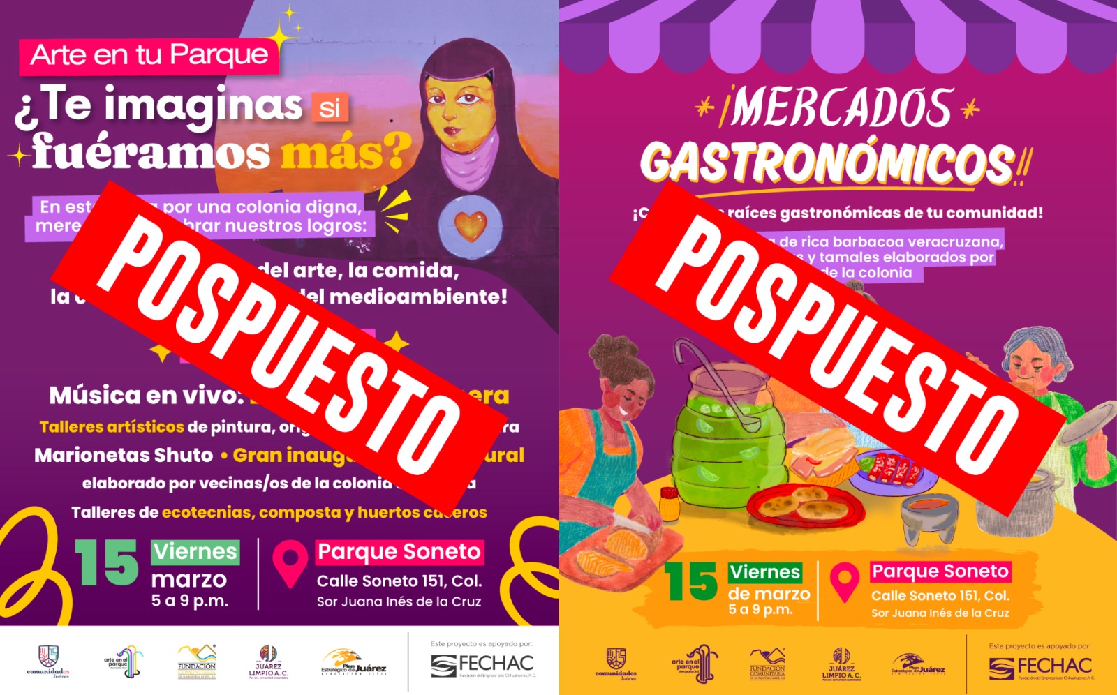 AVISO: por fuertes vientos, se pospone festival comunitario en la Sor Juana