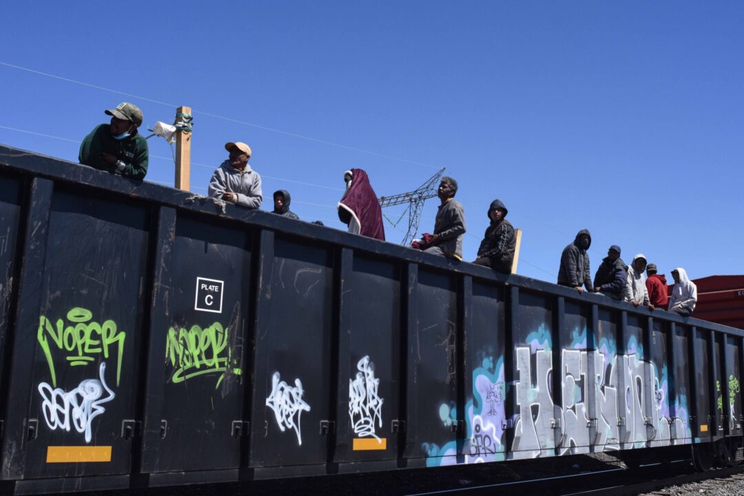 Frena INM tren con migrantes en desierto de Samalayuca, deja a las personas sin agua y alimentos