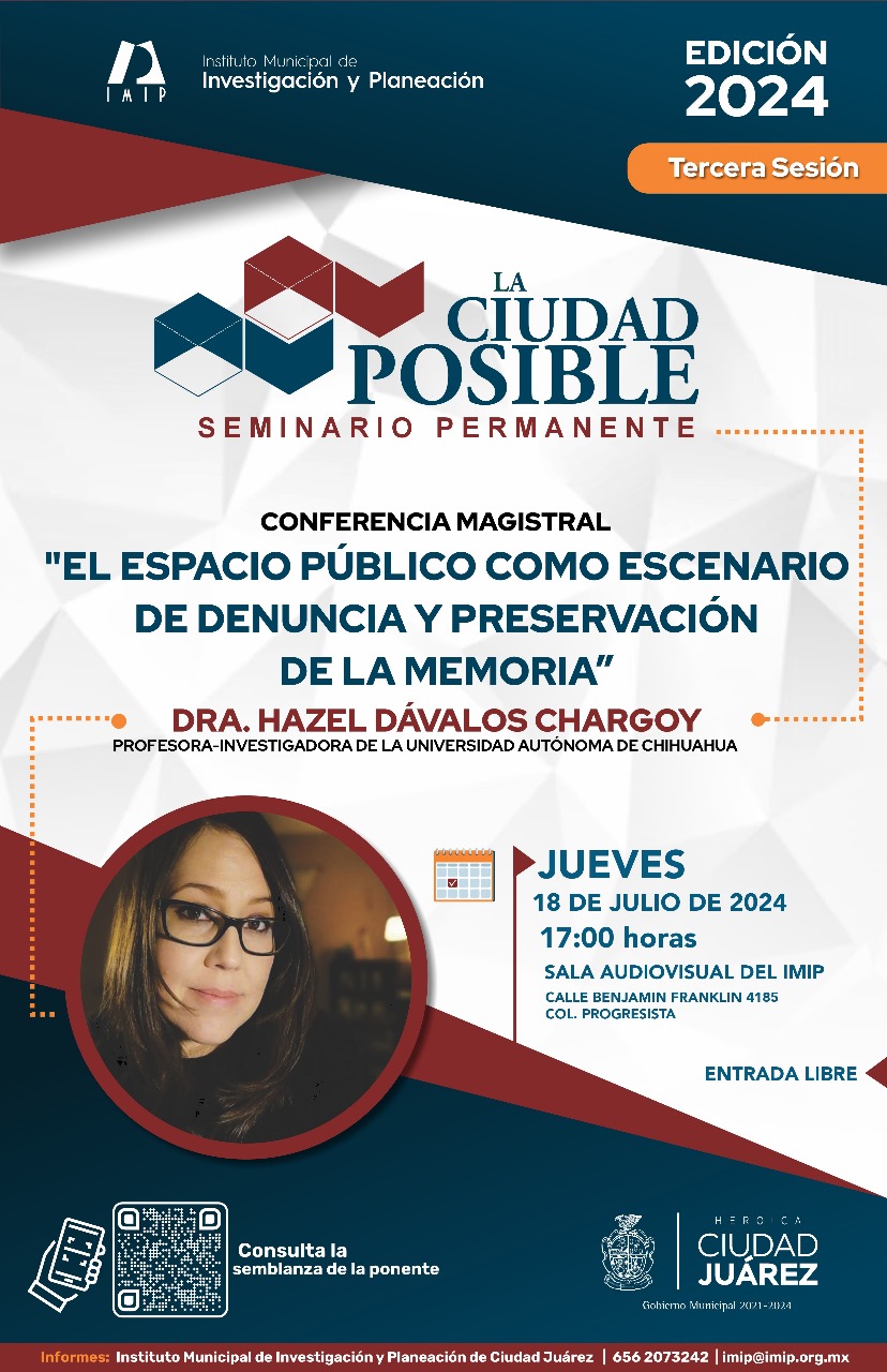 Invitan a conferencia sobre el espacio público como escenario de denuncia y memoria