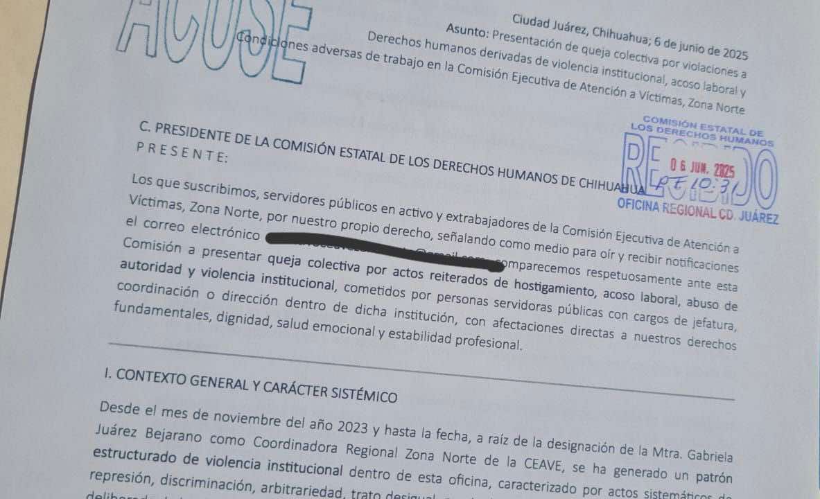 Comisionada de atención a víctimas en zona norte es denunciada ¡por sus funcionarios!